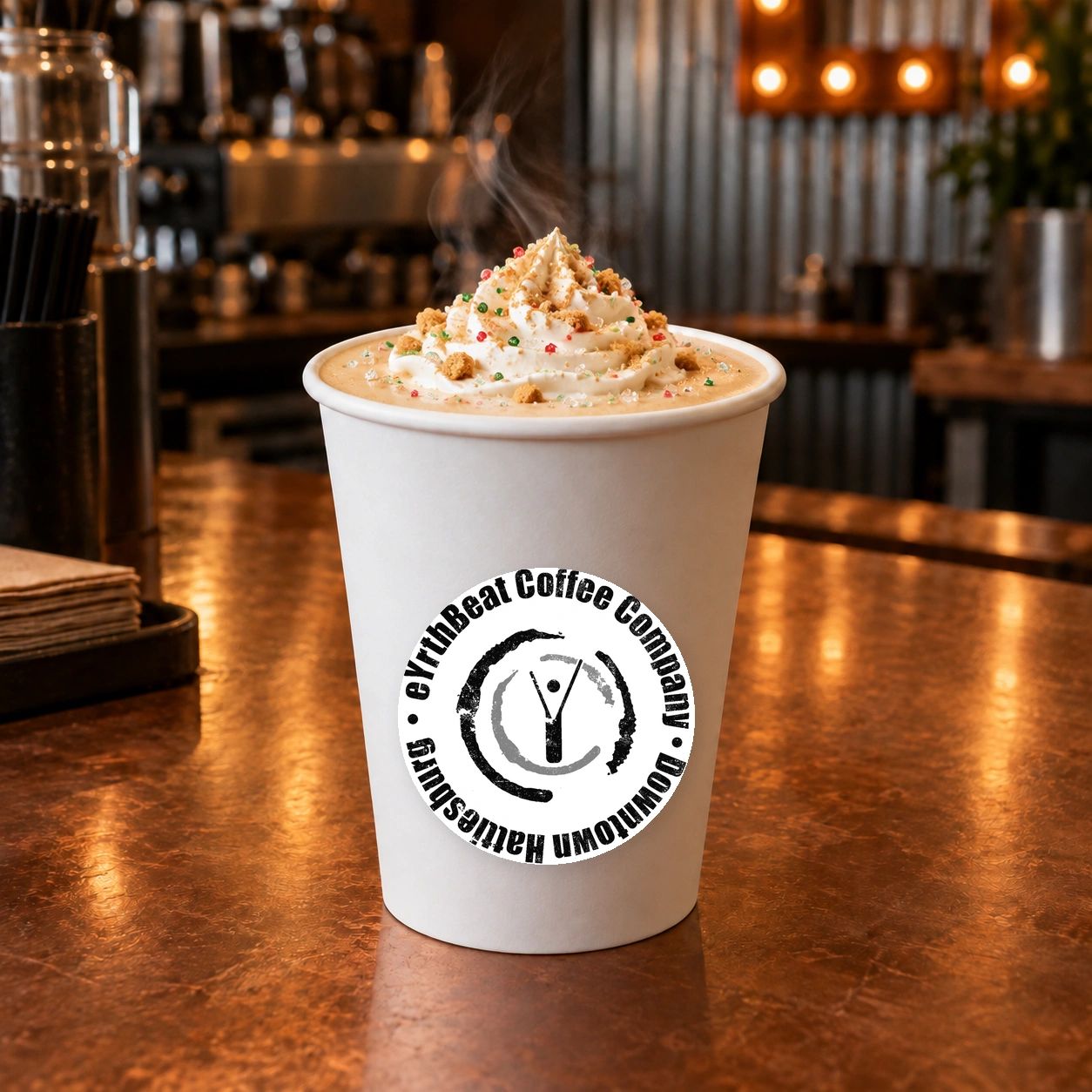 Sugar Cookie Latte at eYrthBeat Coffee Company