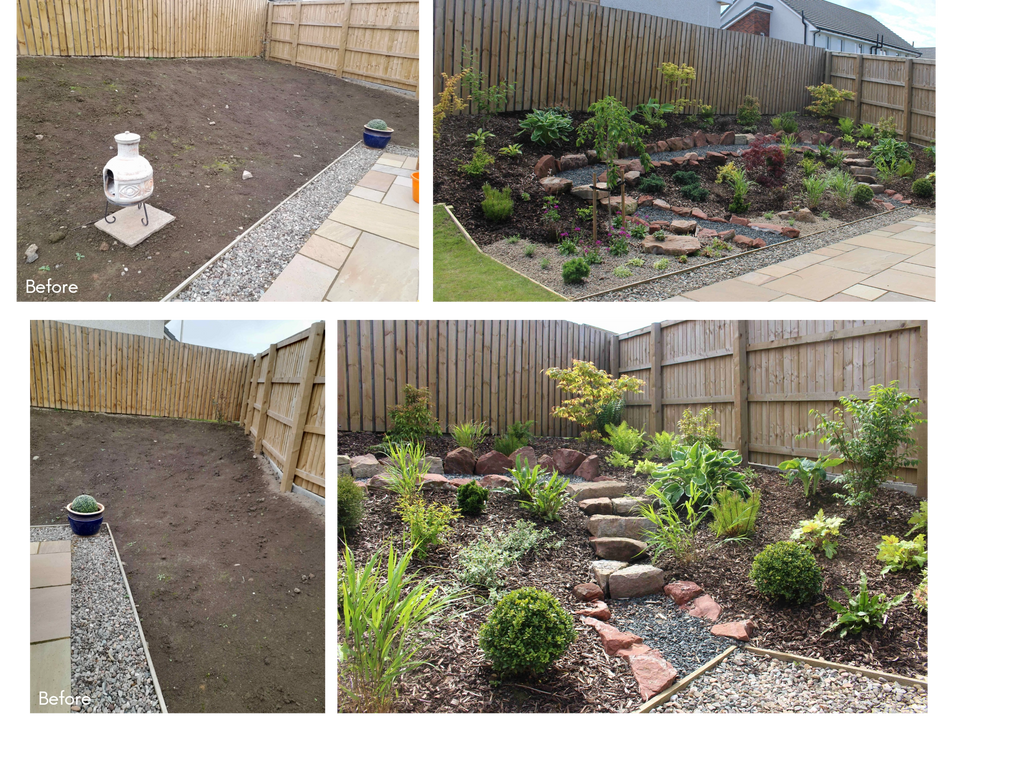 Sloping flowerbed with alpine planting.