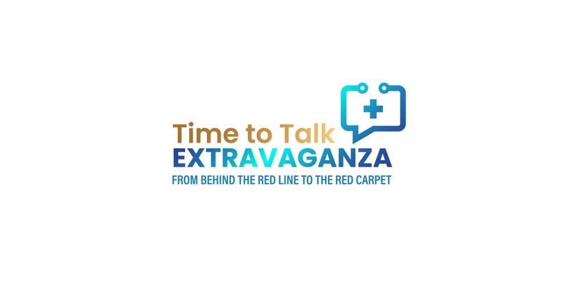 Logo for Time to Talk Extravaganza with medical chat icon.