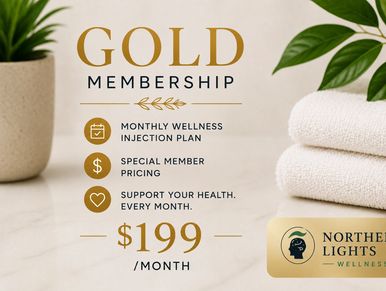 Gold membership plan for wellness injections at $199/month.