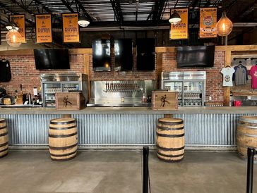 Interior refresh design for inside the bar room at Crooked Can Brewing Company