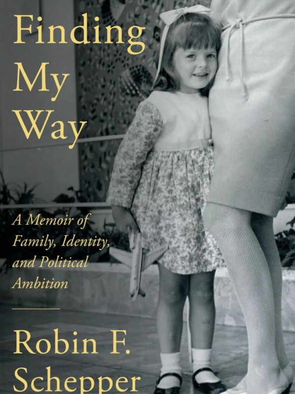 A young girl holding an adult's leg on a book cover.
