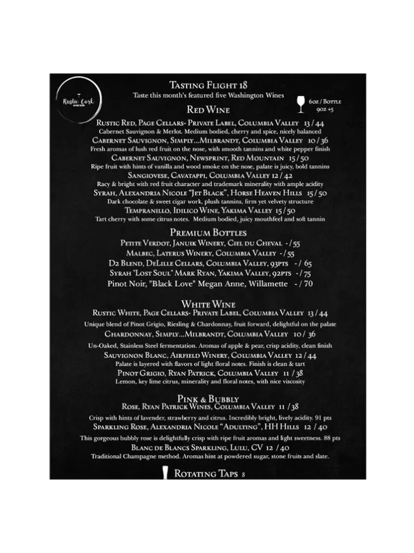 Rustic Cork Wine Bar Wine Bar Lake Stevens, Washington