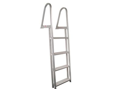 An aluminum swim ladder
