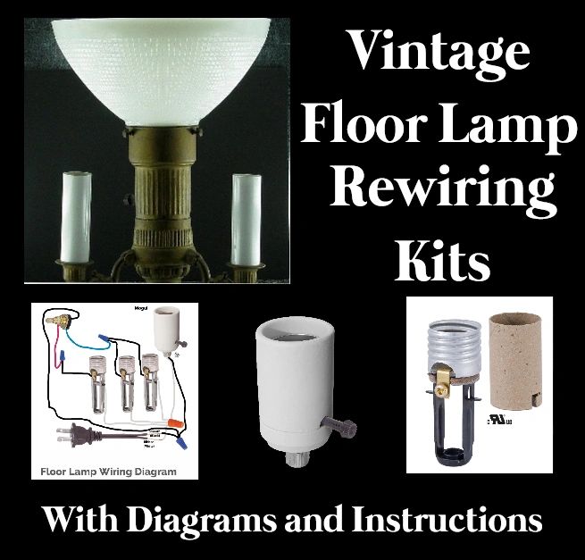 Rewiring Kit For Vintage 3 Arm Floor Lamp