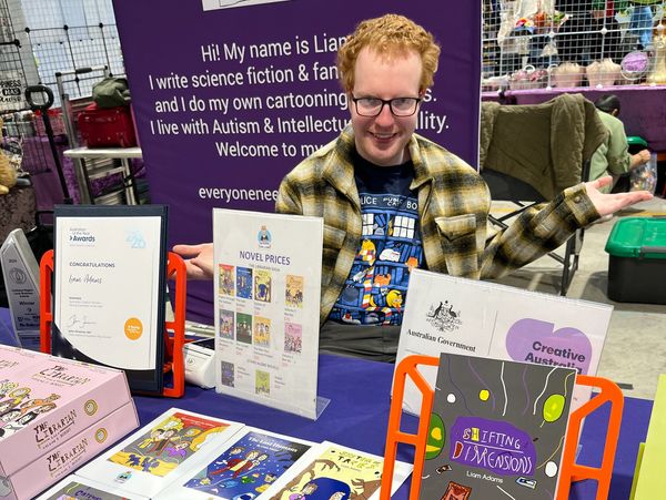 Liam at the first Old Bus Depot Markets for 2026, now as a permeant stall holder