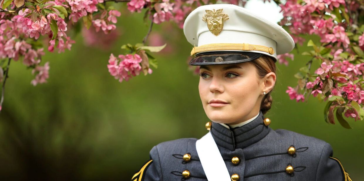 A West Point cadet in spring