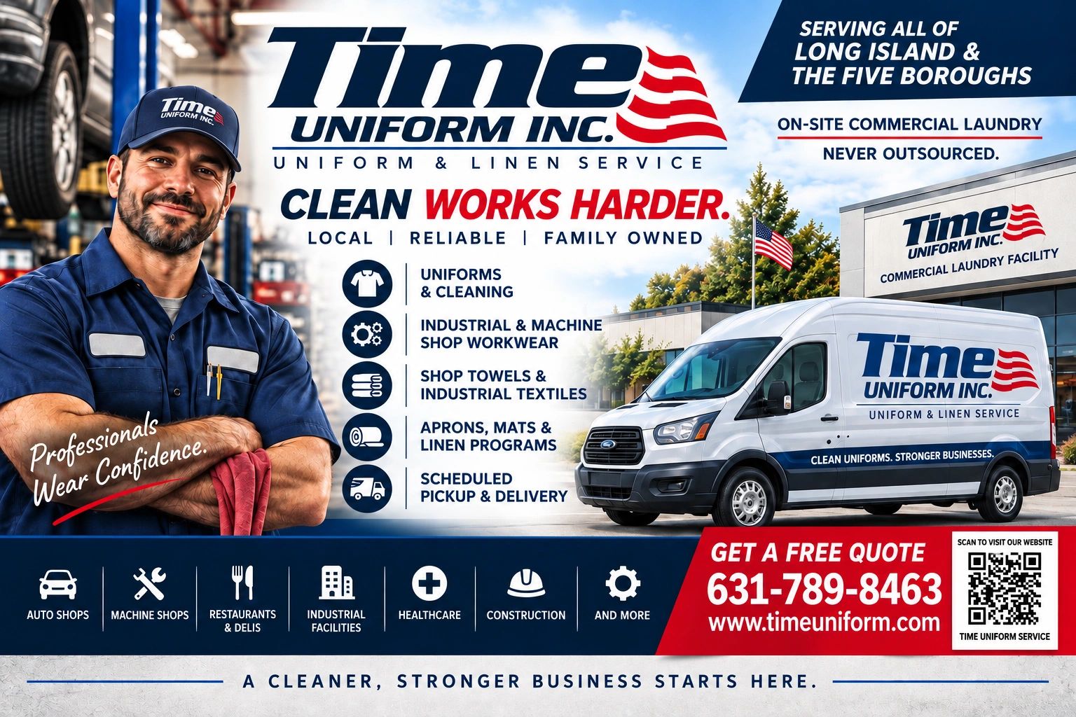 Time Uniform Inc. offers uniform and linen services with local, reliable, family-owned expertise.