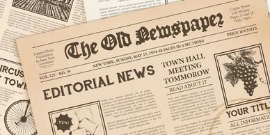 Old newspaper titled 'The Old Newspaper' from 1954.
