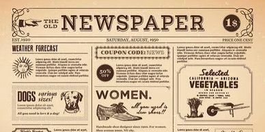 Vintage 1950 newspaper front page with various articles and ads.