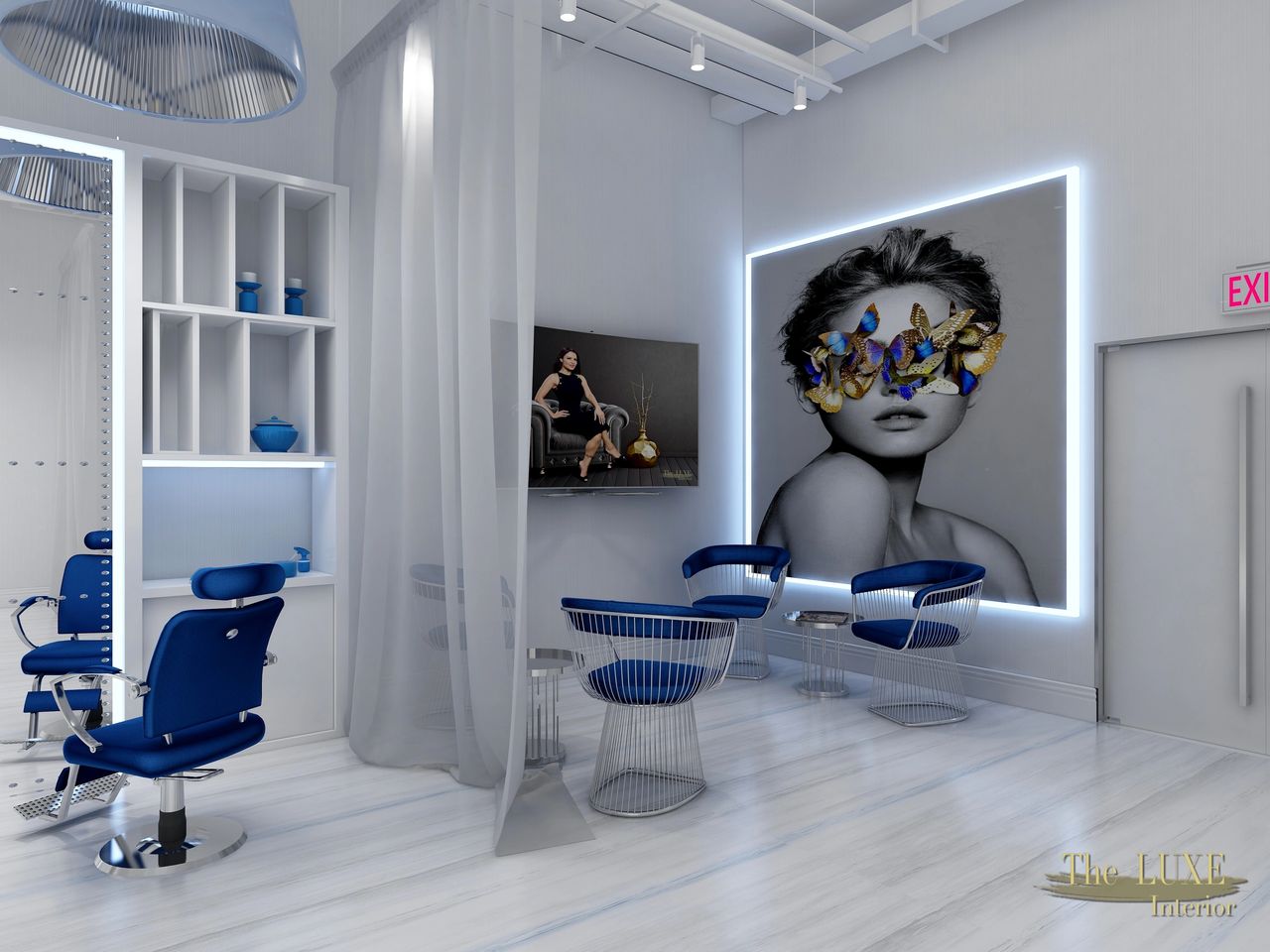 Salon Interior Design That Calms As Ocean and Soothing As Blue