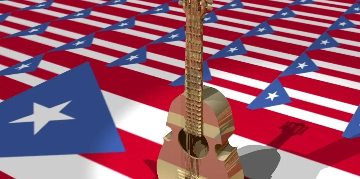 Cuatro musical instrument done using Strata Design 3D CX.