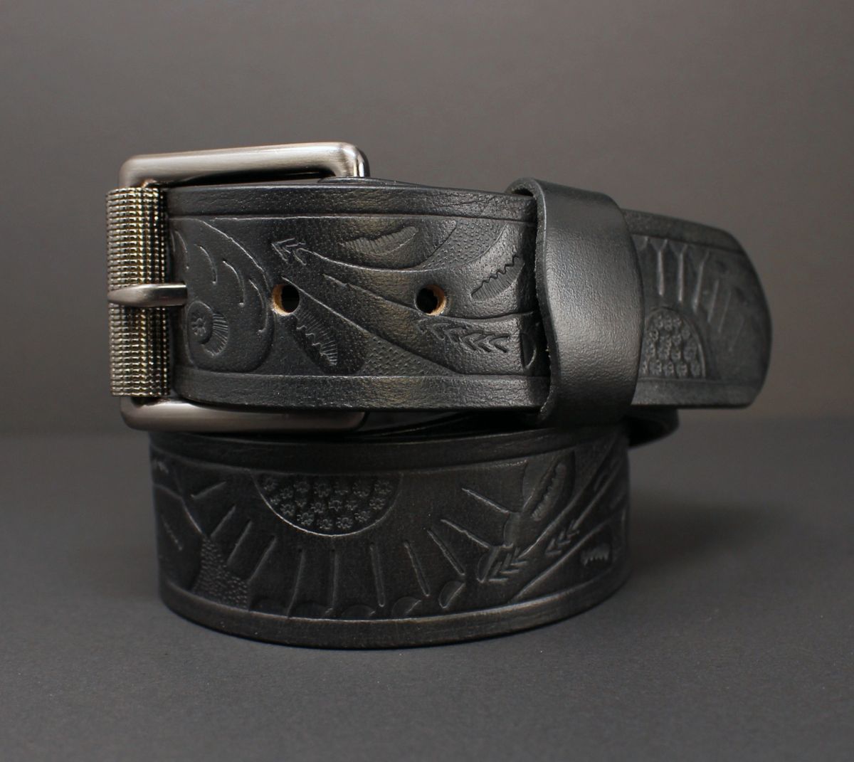 MD391 BLACK - 100% HORSE HIDE FULL-GRAIN LEATHER BELT