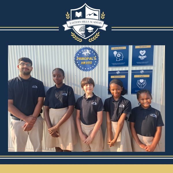 Students from Eastern Hills Academy receive the Principal's Award.
