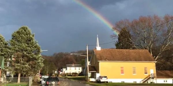 Outside church