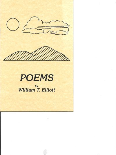 Cover of 'Poems' by William T. Elliott with simple sun, clouds, and hills sketch.