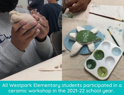 Kids creating clay ceramics at a school art workshop in Irvine CA