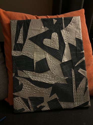 Fabric on canvas