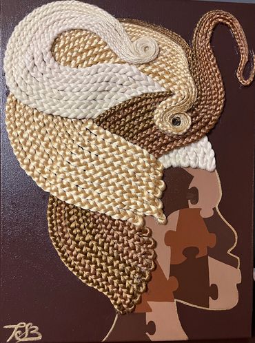 3D hair art. Your  choice of background color and hair color