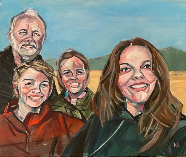 Family selfie @ Straddie. 20" x 24" acrylic on framed canvas