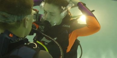 New Scuba Students learning to remove their mask and many more safety skills.