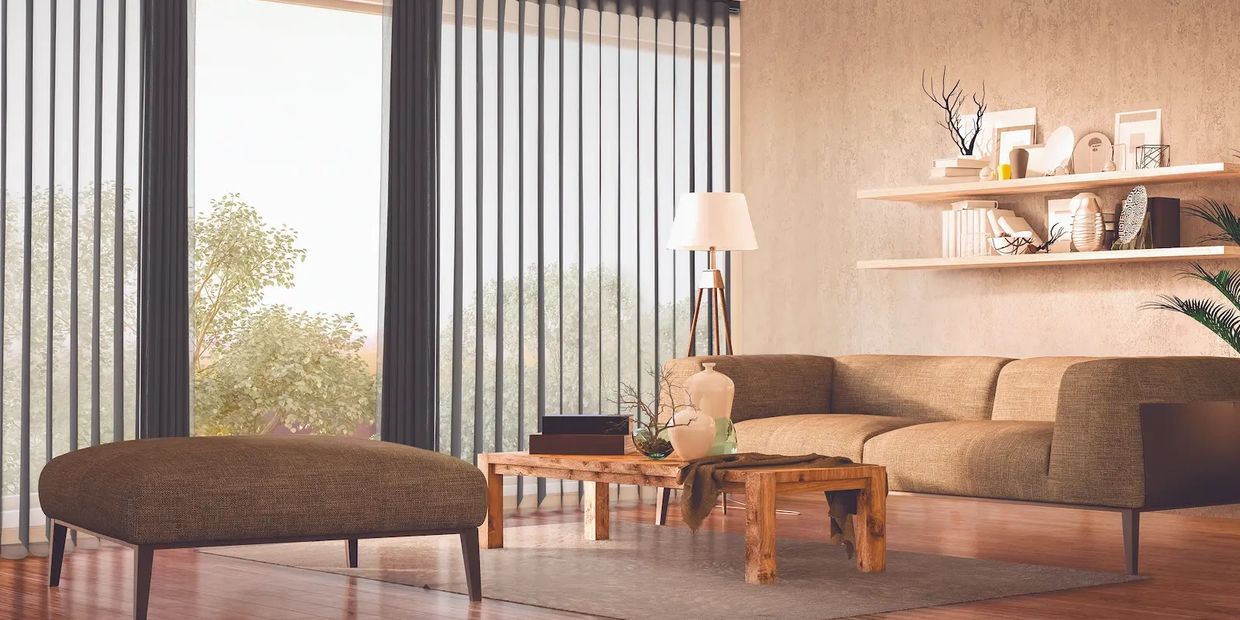 Durable SmartDrape vertical blinds for sliding doors and wide windows. Smooth tilt and stack, left/r