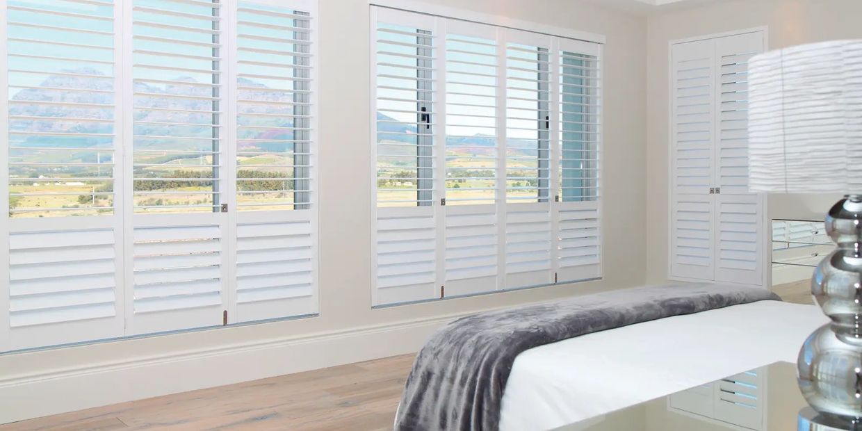 Hero image showcasing Norman Plantation shutters with 3.5-inch louvers.