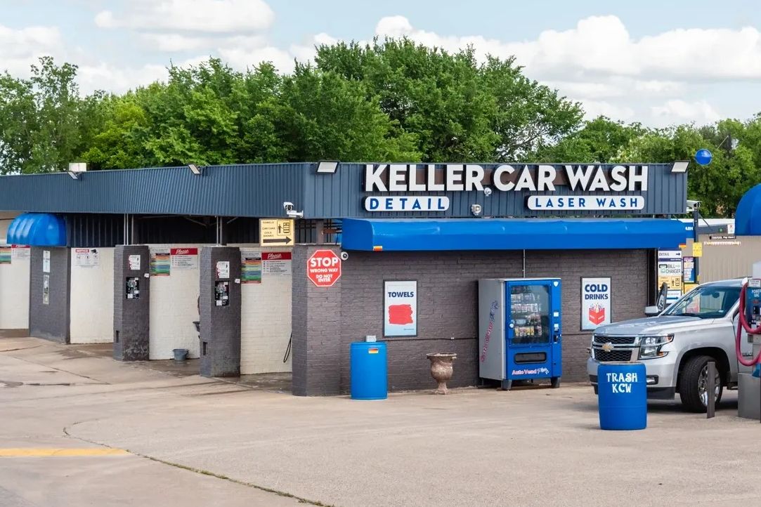 A Keller Car Wash Board Shot From a Distance