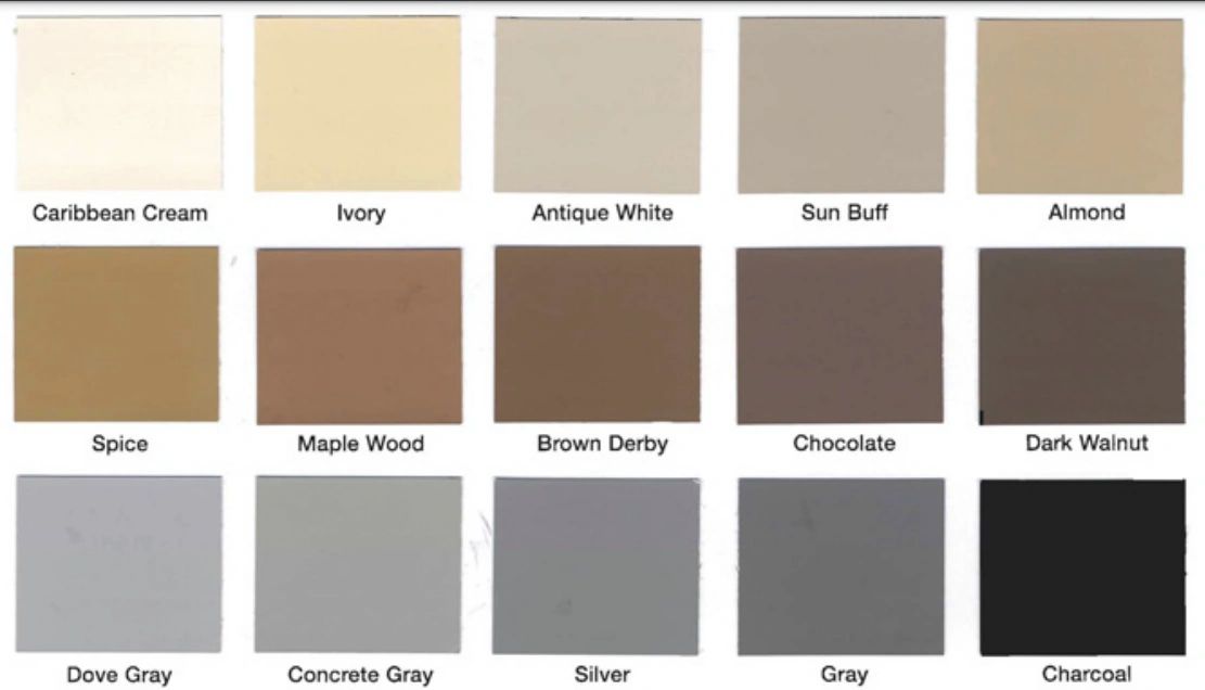 Decorative concrete color chart