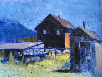 lambi house fort steele bc original art oil painting  grant smith studio