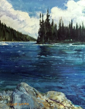 st mary river kimberley grant smith studio original oil painting artwork east kootenay bc