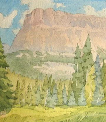protection mountain grant smith studio watercolour painting banff national park
