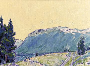 bootleg mounain  original oil painting grant smith studio artwork cranbrook  kimberley bc