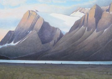 bow lake banff national park oil painting art work grant smith studio