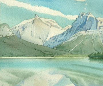 emerald lake grant smith studio watercolour painting banff national park