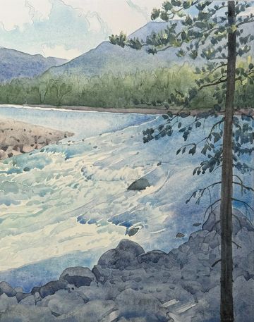 st mary river  kimberley bc watercolour painting grant smith studio