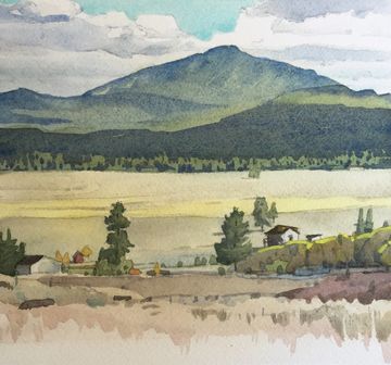 mount baker cranbrook bc wycliffe prairie watercolour painting grant smith studio art work