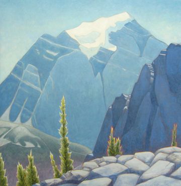 mount temple oil painting lake louise grant smith studio