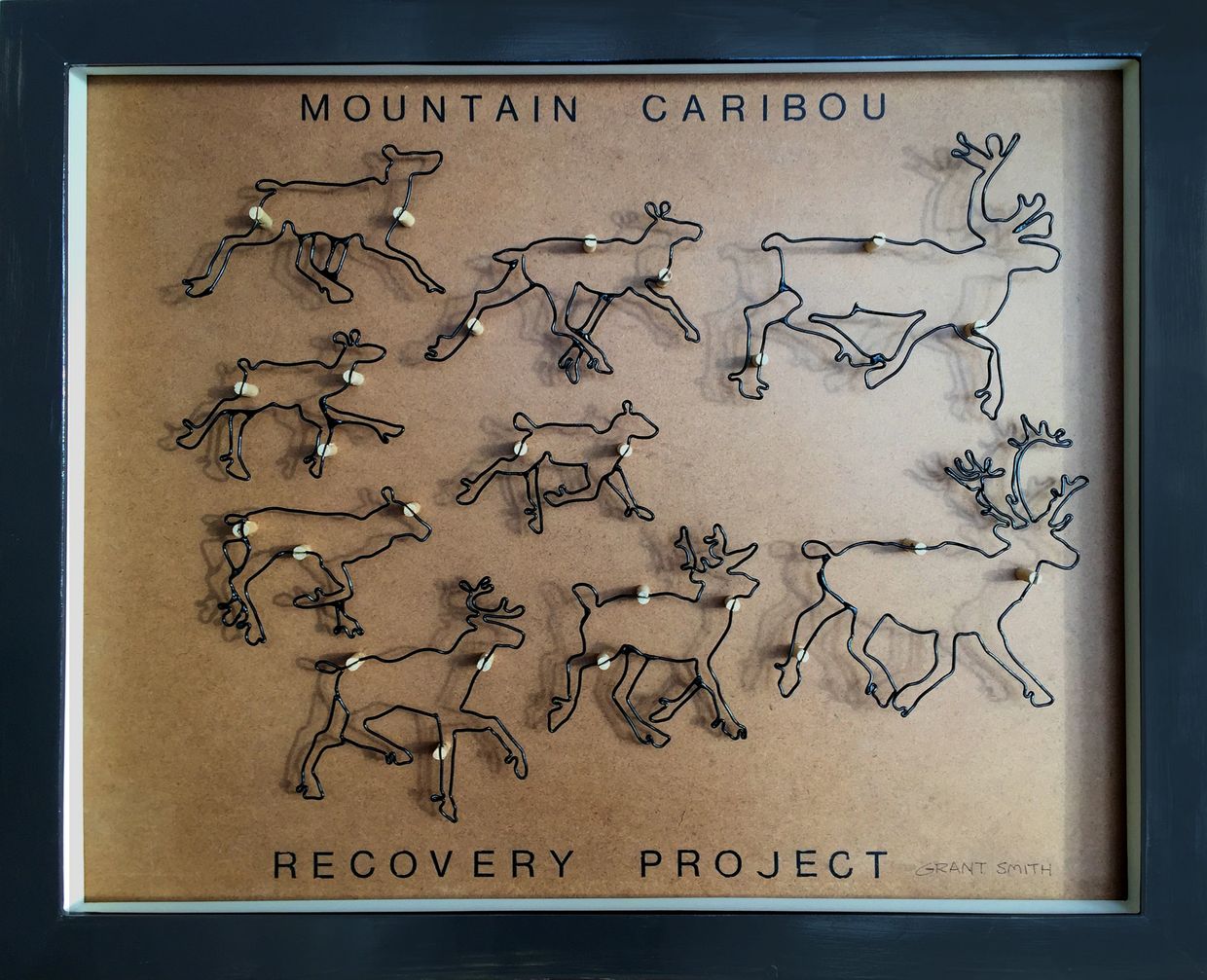 Purcell Mountain Caribou Herd Protection Recovery Grant smith studio art artwork wire sculpture