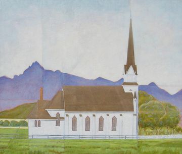st eugenes church st marys reservation mount fisher oil painting art work grant smith studio