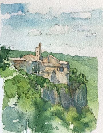 Orvieto watercolour painting grant smithbstudio