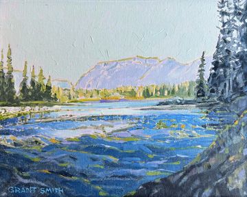 bootleg mounain st marys river original oil painting grant smith studio artwork cranbrook  kimberley