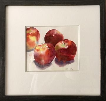 MacIntosh apples still life watercolour painting grant smith studio art work