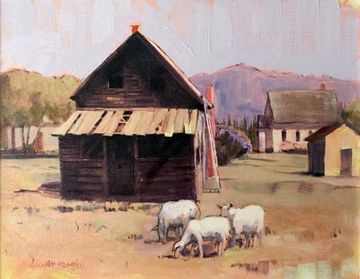 fort steele sheep original art oil painting grant smith studio kimberley