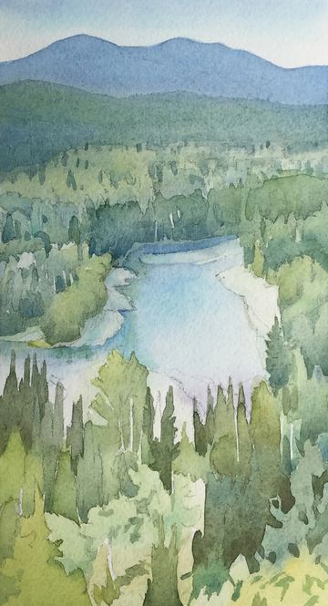 st mary river purcell mountains wycliffe kimberley watercolour painting grant smith studio