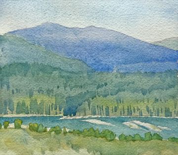 st mary river purcell mountains wycliffe prairie kimberley watercolour watercolor painting grant smi