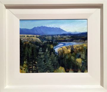 st mary river purcell mountains original oil painting grant smith studio artwork wycliffe steeples m