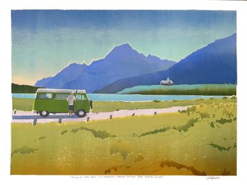 grant smith studio paintings art work stencil print prince of wales hotel waterton national park alb