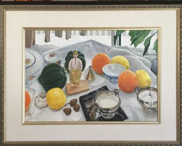 winter still life original oil painting art work grant smith studio