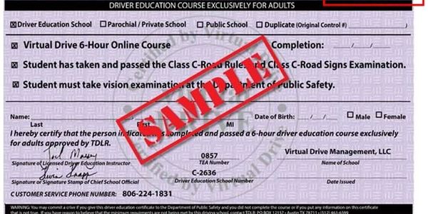 ADULT 6 HOUR  DRIVERS ED COURSE FOR PERMIT